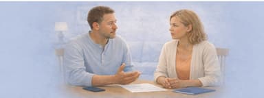 A couple talking about finances after getting a call from a collection agency