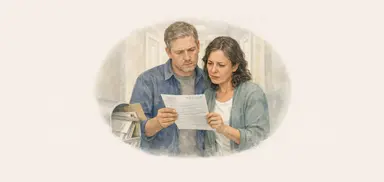 couple reviewing mails including medical debt