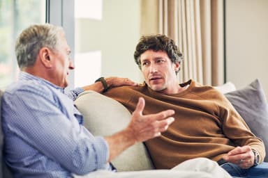 Father and son discuss a loan.